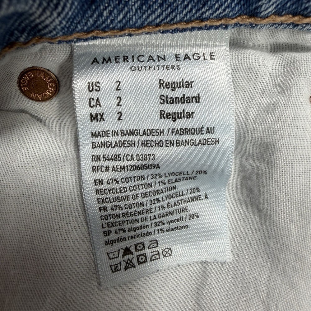 American Eagle‎ Barrel Jeans Women's 2 (29x26) Casual Streetwear Boho Wide Leg - Picture 8 of 12